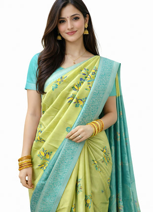 Elite Kupera Korvai Elite Bridal Rapier Fancy Lightweight Silk Sarees - LTS87 Green