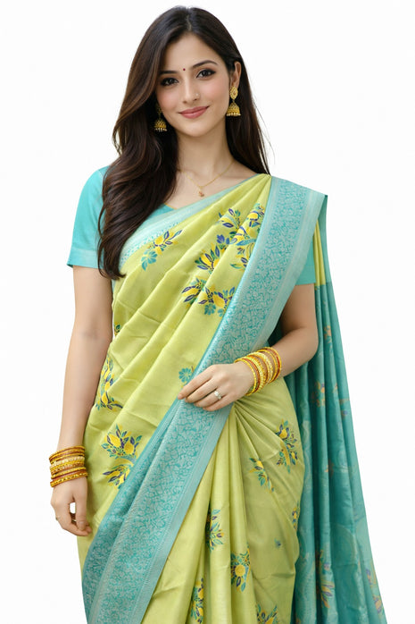 Elite Kupera Korvai Elite Bridal Rapier Fancy Lightweight Silk Sarees - LTS87 Green