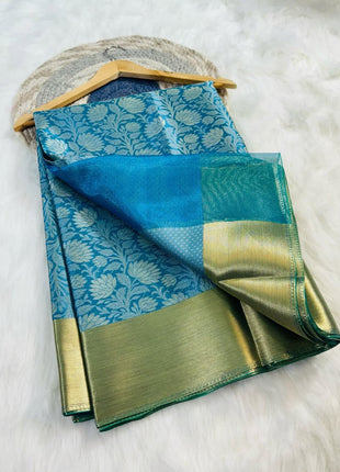 Luna Kanchipuram Tissue Silk Saree - LTS102 Blue