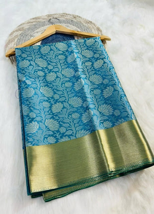 Luna Kanchipuram Tissue Silk Saree - LTS102 Blue