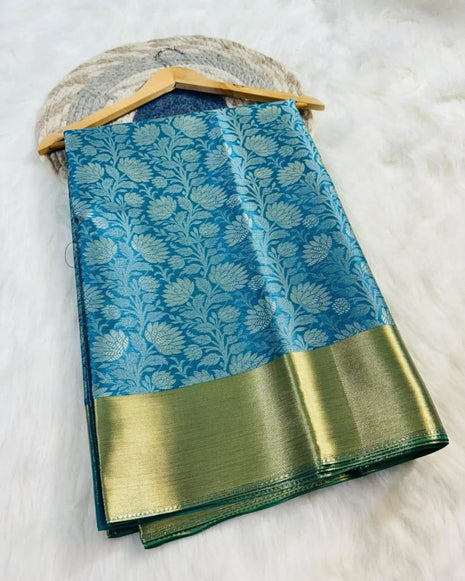 Luna Kanchipuram Tissue Silk Saree - LTS102 Blue